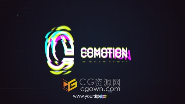 AE模板-Glitch Logo故障效果游戏竞技精彩视频标志片头