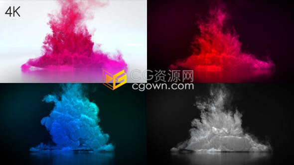 4K分辨率彩色烟雾粒子特效动画演绎LOGO视频片头制作-AE模板免费下载