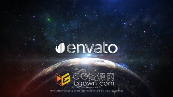 AE模板-强大太空夜景地球视觉冲击背景视频LOGO片头动画