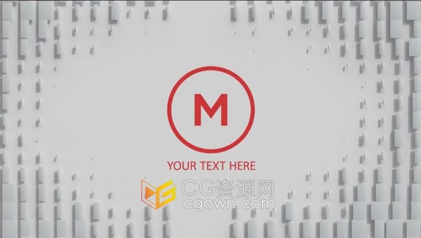 立体马赛克方块片旋转演绎LOGO动画视频AE模板免费下载