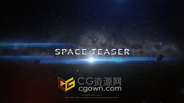 AE模板-太阳星系大气场景动画宣传介绍预告片视频Space Titles