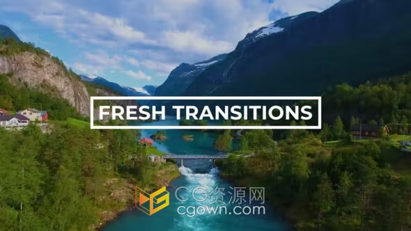 Fresh Transitions AE模板图形动画遮罩视频转场效果