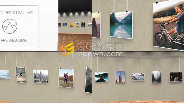 三维画廊空间展示照片美术馆展览活动相册介绍宣传视频动画-AE模板免费下载