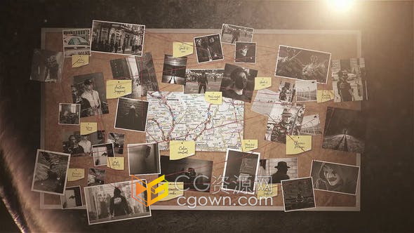 AE模板-电影犯罪相关人物连线案件介绍侦探宣传预告短片视频