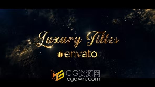 抽象粒子背景金色宣传文字标题动画开场视频-AE模板