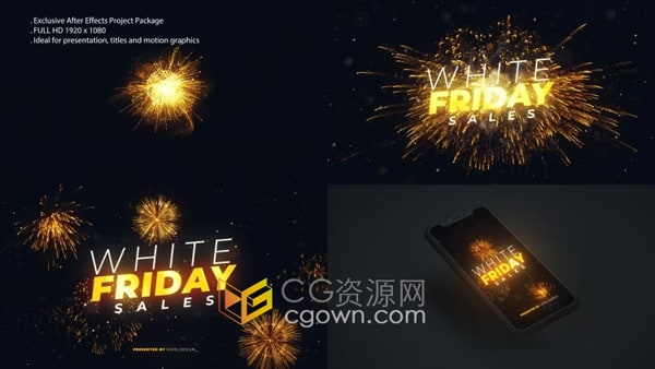 AE新年放烟花庆祝活动视频片头效果模板