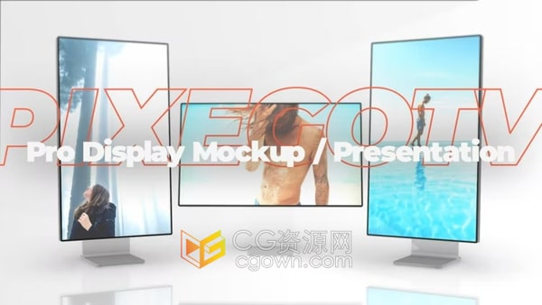 AE制作3D专业高端显示器样机演示展示宣传动画视频模板