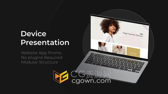 AE模板-网站在不同设备演示宣传应用程序推广视频动画制作