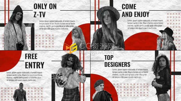 复古风格设计时尚宣传片人物照片介绍幻灯片视频制作工程-AE模板免费下载