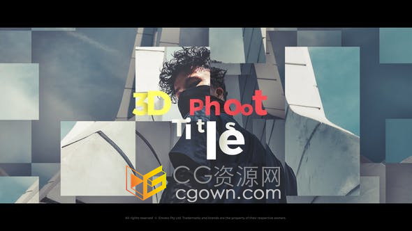 AE模板-时尚现代快速简介图文动画视频片头 3D Photo Titles