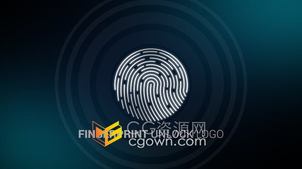AE模板-安全指纹解锁品牌LOGO宣传视频片头动画制作