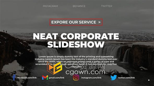 AE模板-公司幻灯片媒体平台作品集介绍图文动画效果视频