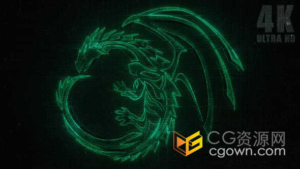 故障毛刺坏信号黑客风格动画效果数字技术LOGO视频片头制作4K-AE模板下载