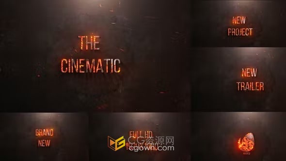 AE模板-史诗般火焰标题熔岩余烬快节奏震撼标题动画