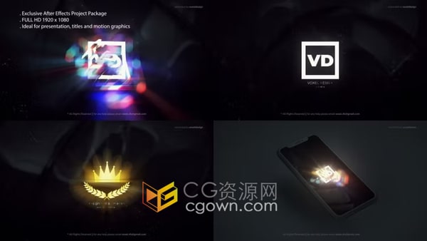 AE模板-故障标志过渡动画揭示企业品牌LOGO片头