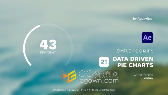 21个数据驱动简单实用的饼图AE模板信息图表数据分析动画元素