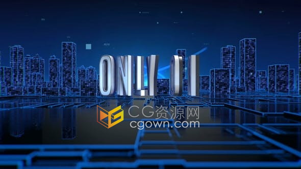 粒子光线穿梭信息城市高科技企业视频片头AE模板