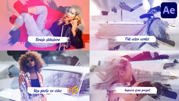 笔刷绘画风格社交媒体产品展示广告宣传AE视频模板制作