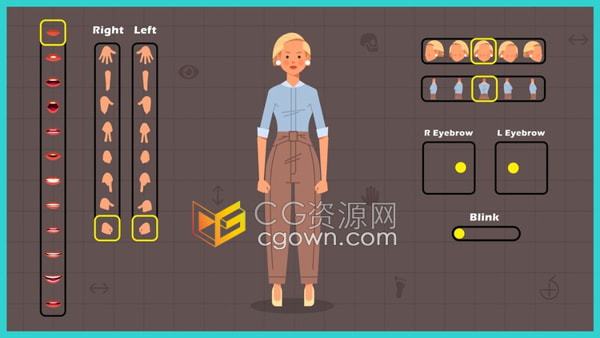 AE视频教程制作卡通人物完整角色绑定MG动画学习
