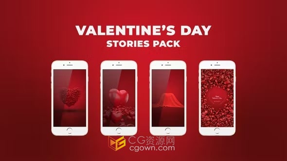 AE模板-手机端浪漫情人节温馨38妇女节母亲节主题片头动画