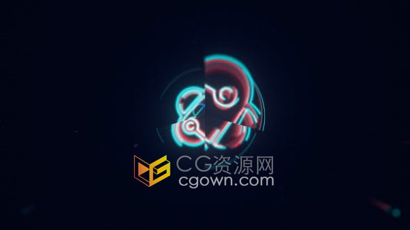 AE模板-高科技标志霓虹灯效果LOGO动画带音效