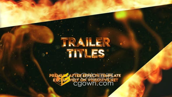 AE模板-火焰特效宣传介绍标题预告片视频Trailer Titles