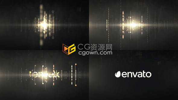 高科技炫酷华丽金色光线动画LOGO演绎视频片头效果制作-AE模板免费下载