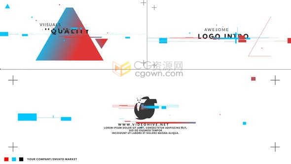 信号损坏草图笔划动画演绎LOGO宣传视频片头效果制作-AE模板免费下载