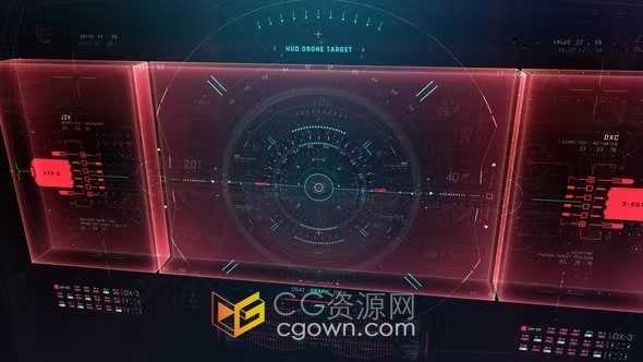 AE模板-HUD屏幕界面视频游戏网页设计信息图技术元素