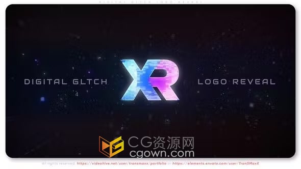 小故障元素AE制作军事视频游戏介绍标志数字技术标题动画模板