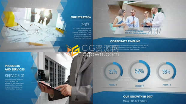 科技互联网公司宣传企业介绍图文动画品牌商务产品幻灯片推广视频-AE模板下载