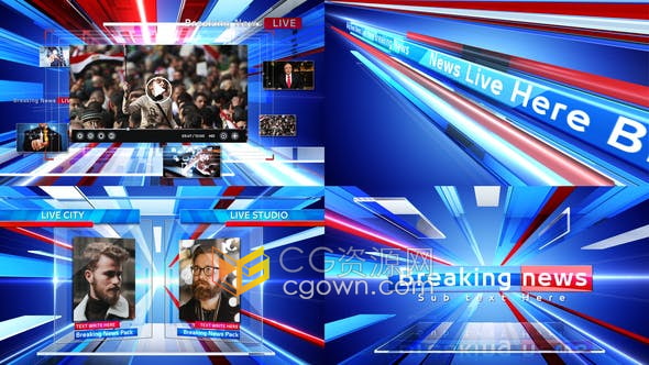 现代时尚图形设计电视新闻频道栏目包装AE模板