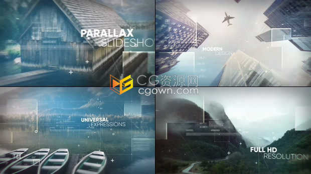 HUD图形视觉差效果幻灯片动画优雅史诗企业宣传预告片制作-AE模板下载