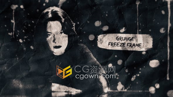 AE模板-创意撕纸动画冻结帧定格效果grunge style颓废风格电影预告片