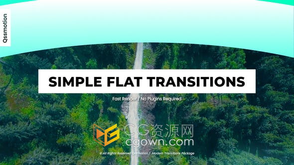 AE模板-制作形状动画幻灯片视频转场效果Simple Flat Transitions