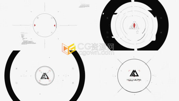 创意黑白Glitch信号损坏故障图形元素LOGO动画视频片头-AE模板下载