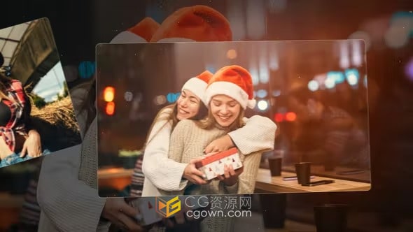 浪漫漏光视频相册适合各种主题场景照片展示-AE模板