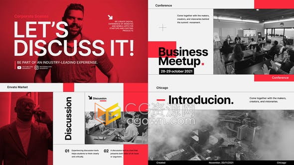 20个现代排版公司场景商务会议活动服务技术展览预告视频AE模板