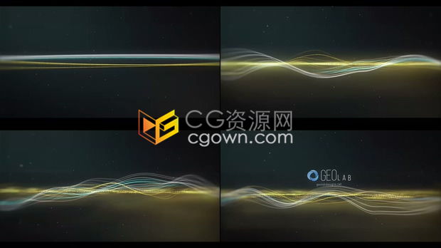 波浪光线粒子拖尾特效标志LOGO演绎片头动画制作-AE模板免费下载