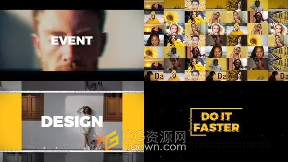 AE模板-时尚跺脚节奏现代创意动感开场视频