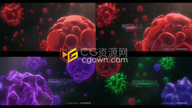 新型冠状病毒肺炎医疗演示化学解剖介绍宣传视频效果动画制作-AE模板下载