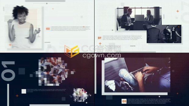 AE模板下载制作明亮与黑酷2种颜色风格公司时间线宣传片图文介绍视频动画