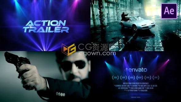 能量激烈电影预告片汽车行业介绍快速文字标题动画效果视频-AE模板下载