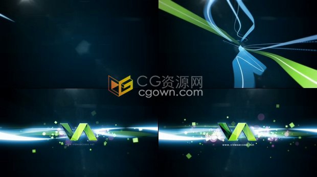 生长路径缎带图形飘带效果演绎LOGO动画视频片头制作-AE模板免费下载