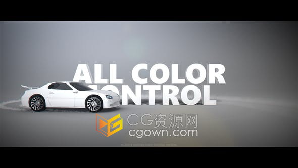 AE模板-赛车汽车漂移旋转3D文字立体效果视频片头动画