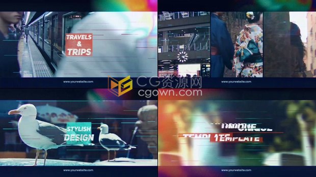 视频宣传夏季现代旅行城市动感快速节奏介绍动画效果开场制作-AE模板下载