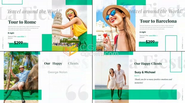 文化和旅游宣传推广视频世界夏天旅行度假明亮风格介绍动画视频-AE模板下载