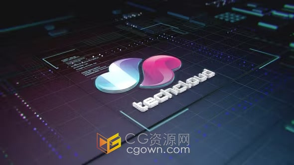 计算机网络安全高科技区块链加密货币主题介绍视频标志片头-AE模板