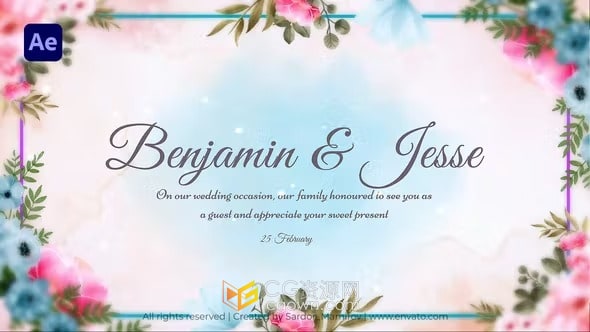 制作动态婚礼请柬公司活动商业庆典邀请函-AE模板