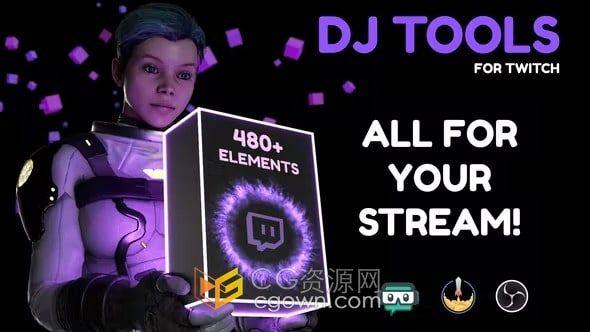 400+用于流媒体的DJ工具舞台VJ背景元素AE模板免费下载